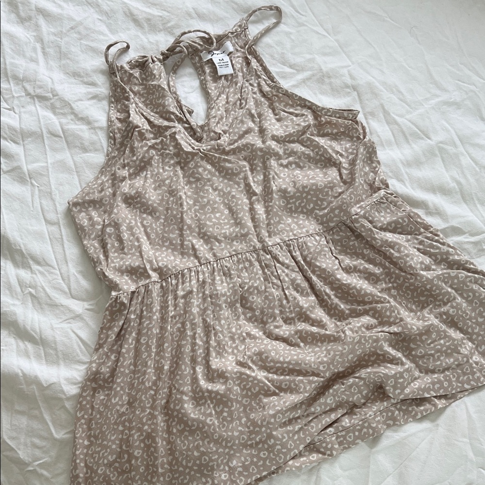 Japna Cream Patterned Viscose Top